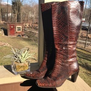 ENZO ANGIOLINI Ranetta leather brown boots 7.5